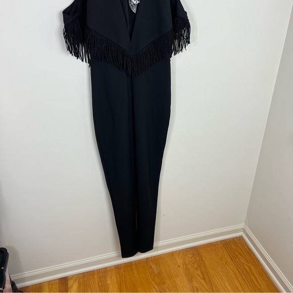 Nookie Womens Iris Black Fringe Skinny Leg Evening Jumpsuit NWT - Picture 12 of 14